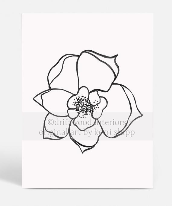 Line Drawing Art Print - Lineal Bloom II