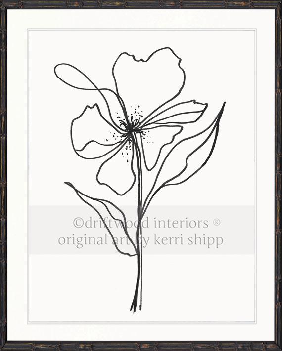 Line Drawing Art Print - Lineal Bloom III