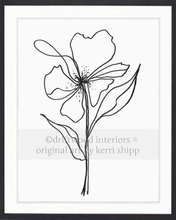 Line Drawing Art Print - Lineal Bloom III