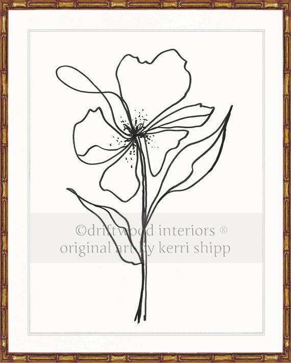 Line Drawing Art Print - Lineal Bloom III