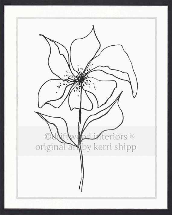 Line Drawing Art Print - Lineal Bloom IV