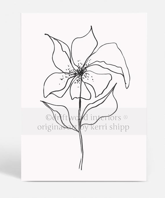 Line Drawing Art Print - Lineal Bloom IV
