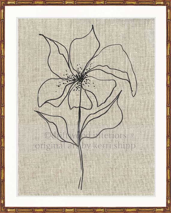 Line Drawing Art Print - Lineal Bloom IV