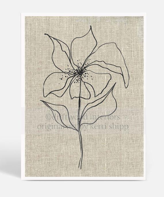 Line Drawing Art Print - Lineal Bloom IV