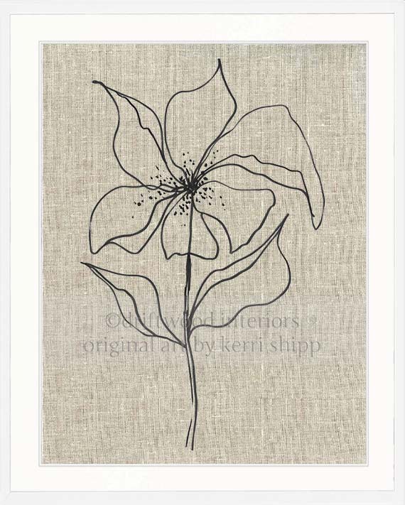 Line Drawing Art Print - Lineal Bloom IV