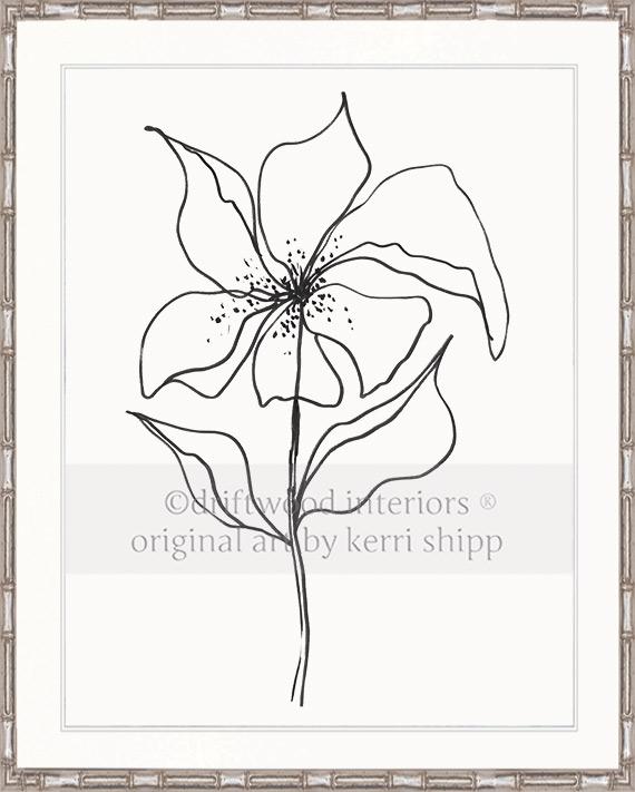 Line Drawing Art Print - Lineal Bloom IV