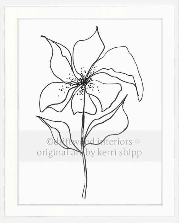 Line Drawing Art Print - Lineal Bloom IV