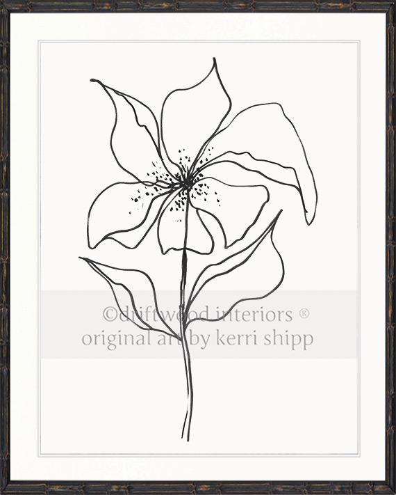 Line Drawing Art Print - Lineal Bloom IV