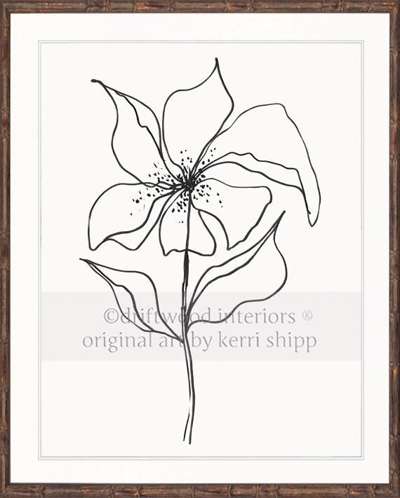 Line Drawing Art Print - Lineal Bloom IV