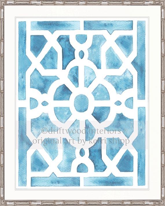 Parterre Garden Geometric Prints - Versailles in Pale Blue - Driftwood Interiors