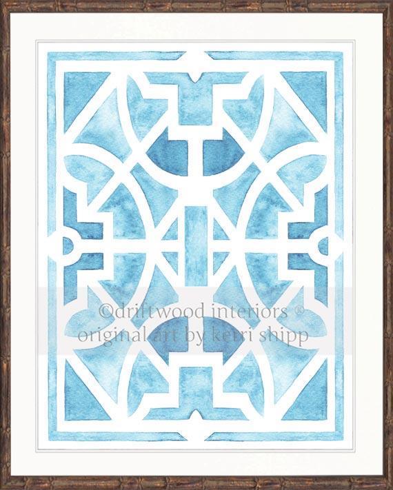 Parterre Garden Geometric Prints - Jardin in Pale Blue - Driftwood Interiors