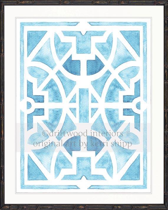 Parterre Garden Geometric Prints - Jardin in Pale Blue - Driftwood Interiors