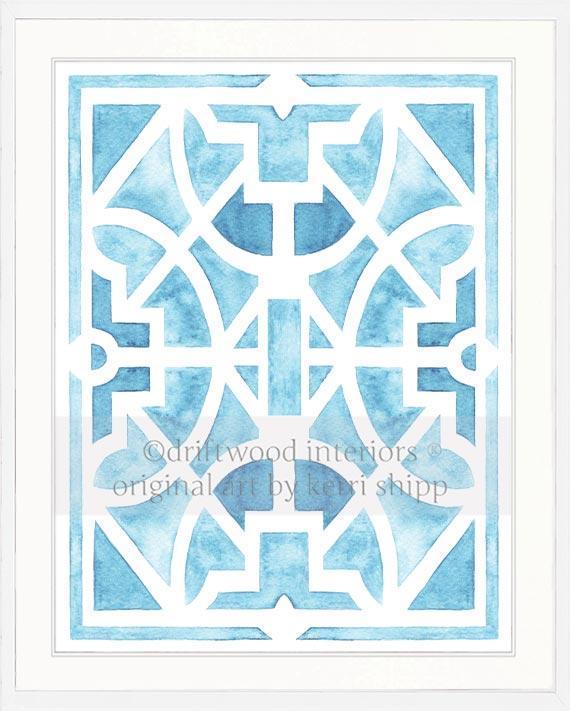 Parterre Garden Geometric Prints - Jardin in Pale Blue - Driftwood Interiors