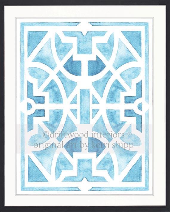 Parterre Garden Geometric Prints - Jardin in Pale Blue - Driftwood Interiors