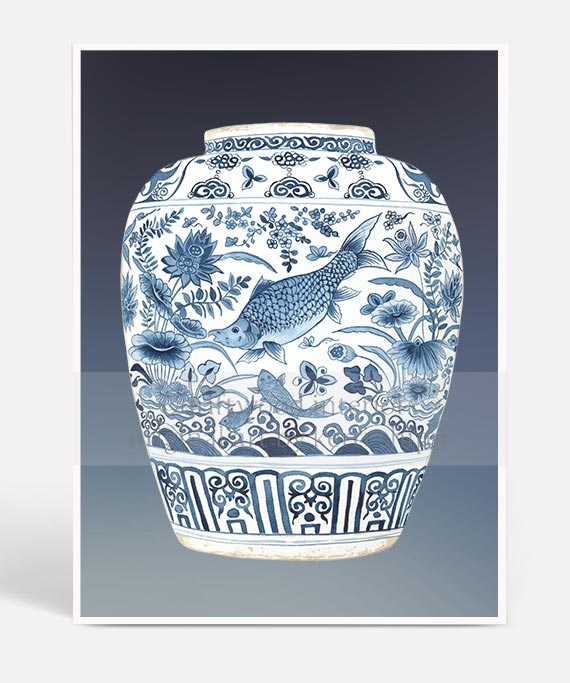 Ginger Jar I in Denim Blue