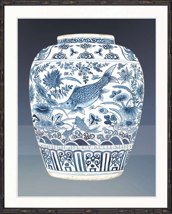 Ginger Jar I in Denim Blue