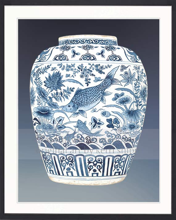 Ginger Jar I in Denim Blue