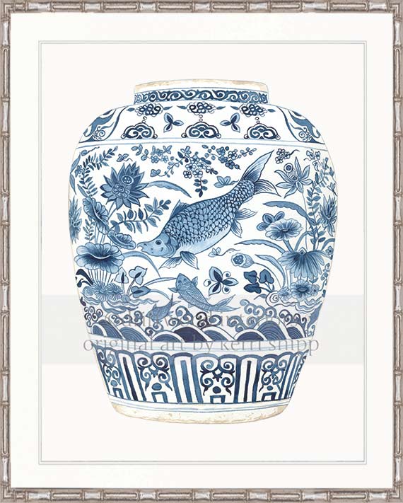 Ginger Jar I in Denim Blue
