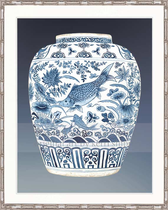 Ginger Jar I in Denim Blue