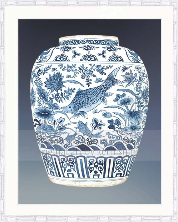 Ginger Jar I in Denim Blue