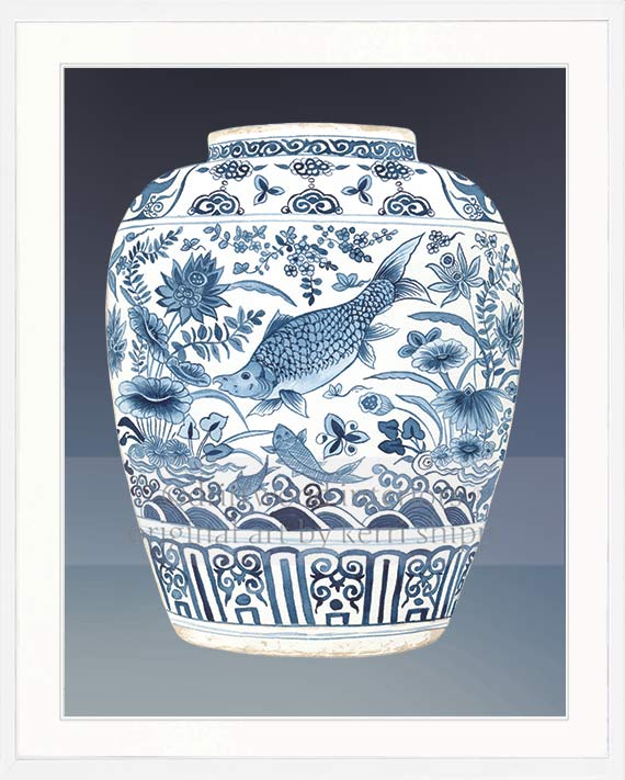 Ginger Jar I in Denim Blue