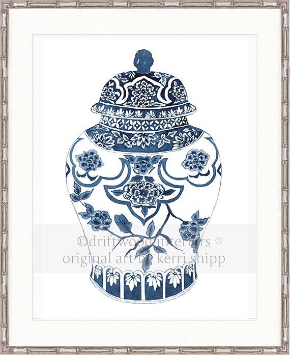 Ginger Jar I in Indigo - Driftwood Interiors