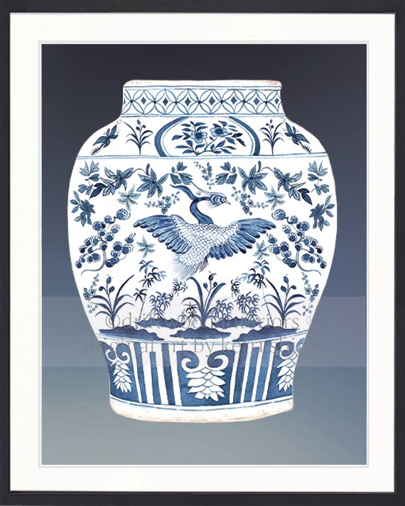 Ginger Jar II in Denim Blue