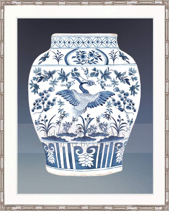 Ginger Jar II in Denim Blue