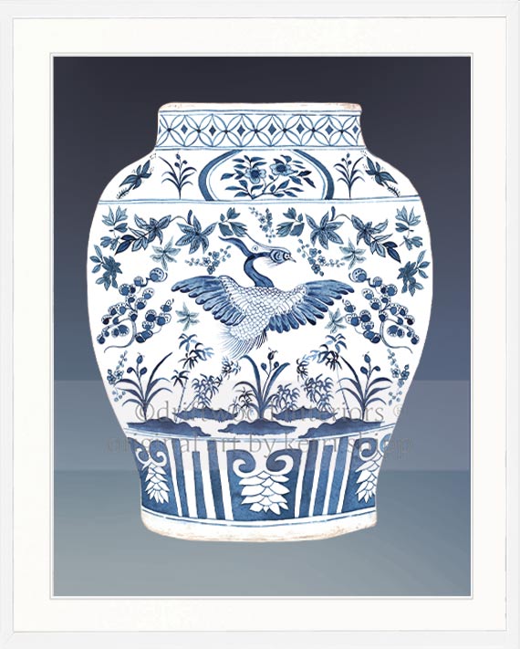 Ginger Jar II in Denim Blue