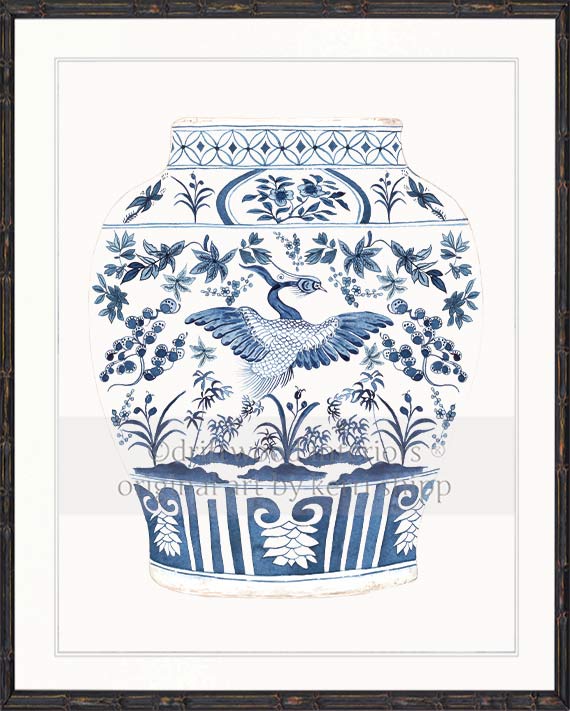 Ginger Jar II in Denim Blue
