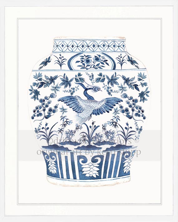 Ginger Jar II in Denim Blue