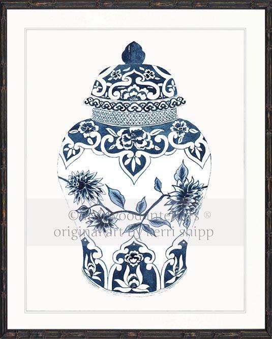 Ginger Jar III in Indigo - Driftwood Interiors