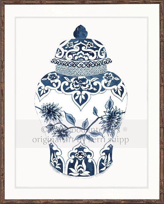 Ginger Jar III in Indigo - Driftwood Interiors