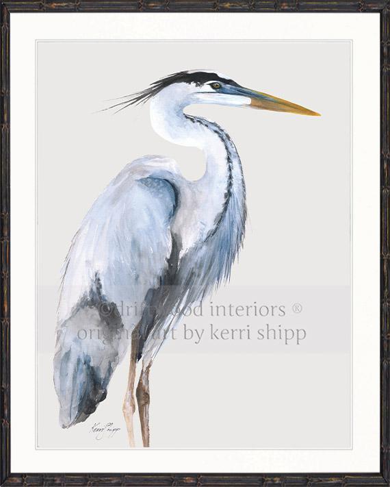 Great Blue Heron Bird Print - Driftwood Interiors