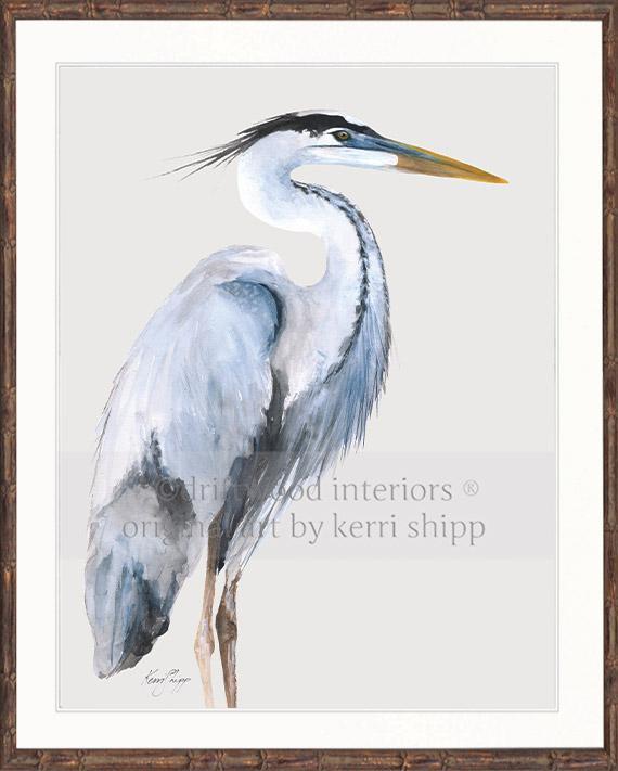 Great Blue Heron Bird Print - Driftwood Interiors