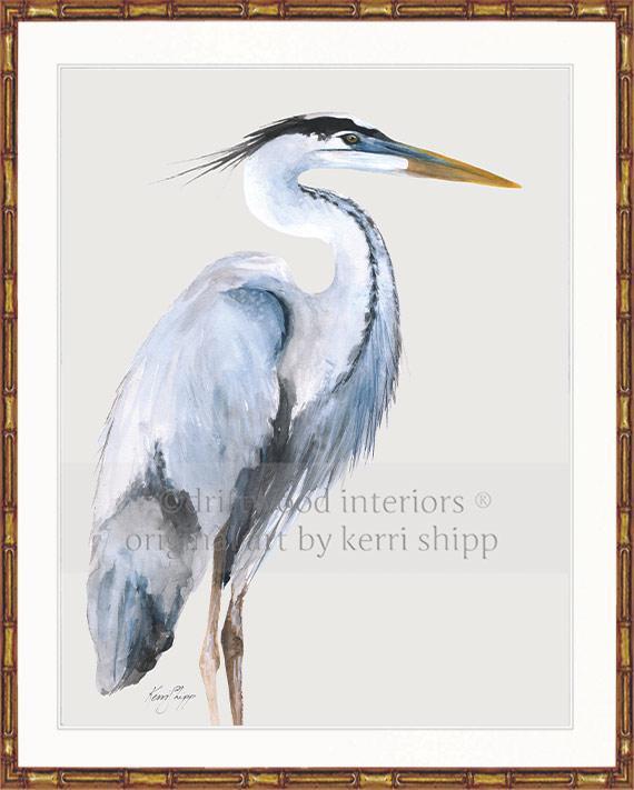 Great Blue Heron Bird Print - Driftwood Interiors