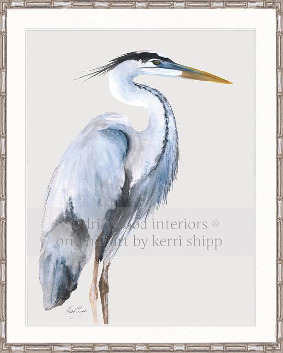 Great Blue Heron Bird Print - Driftwood Interiors