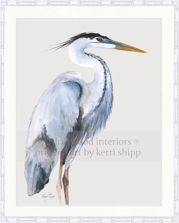 Great Blue Heron Bird Print - Driftwood Interiors