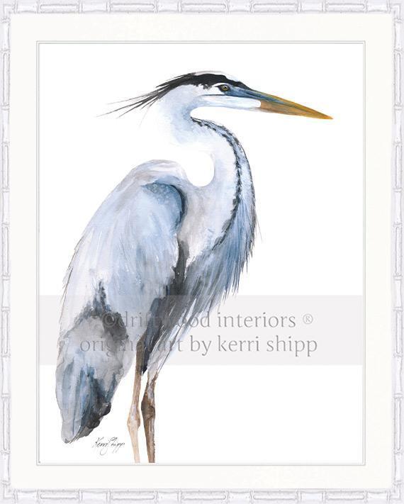 Great Blue Heron Bird Print - Driftwood Interiors