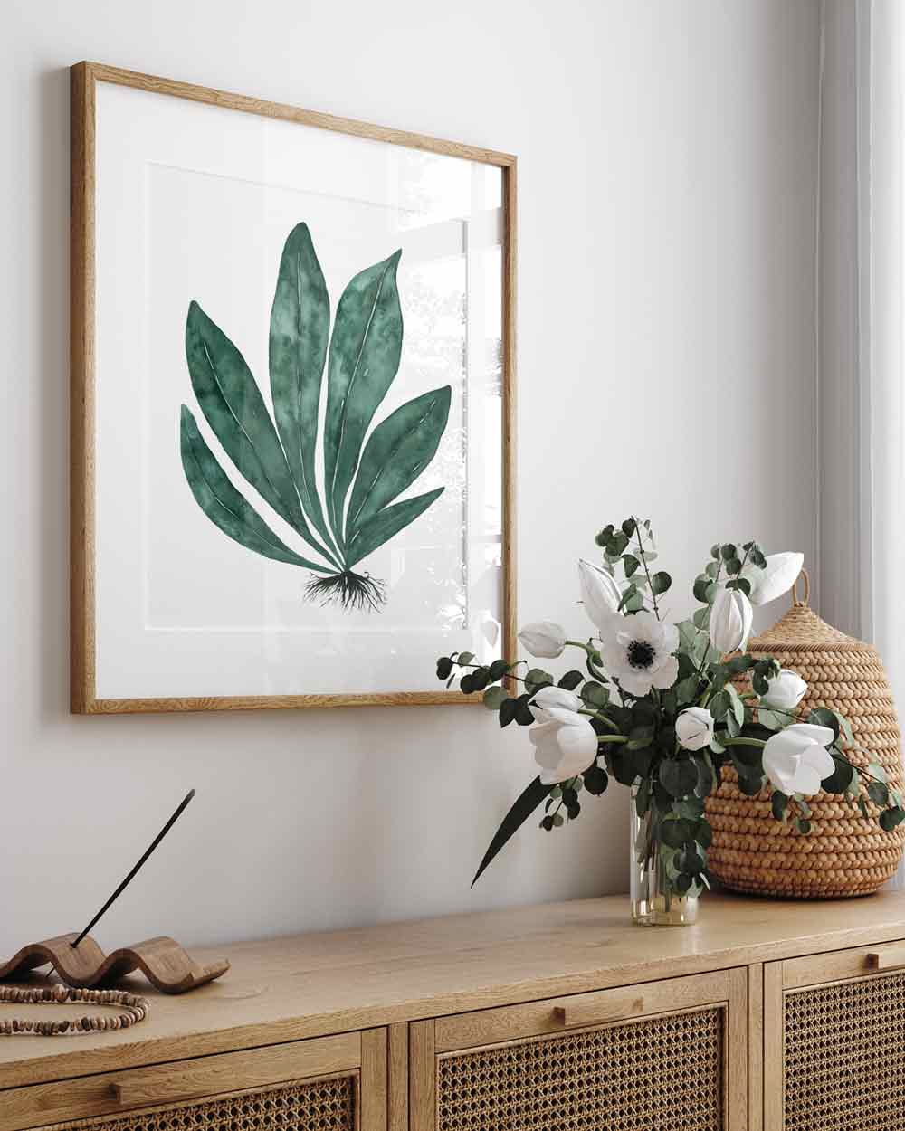 Tropical Leaf Print - Eden Foliage I in Dark Green