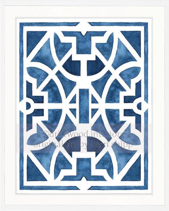 Parterre Gardens Wall Art Print | Jardin in Indigo