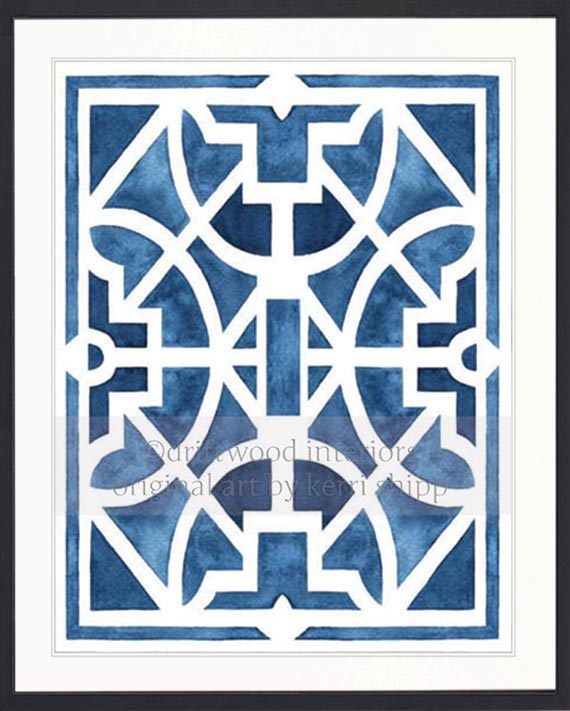 Parterre Gardens Wall Art Print | Jardin in Indigo