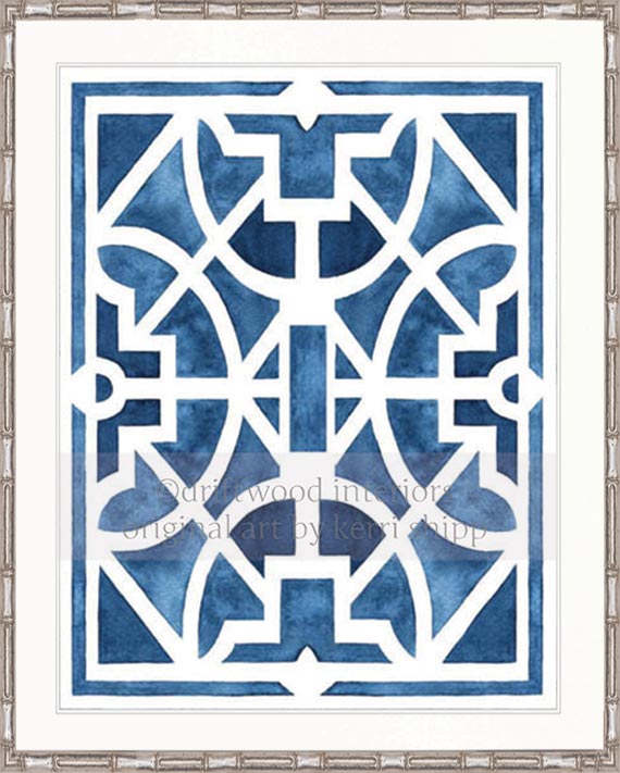 Parterre Gardens Wall Art Print | Jardin in Indigo