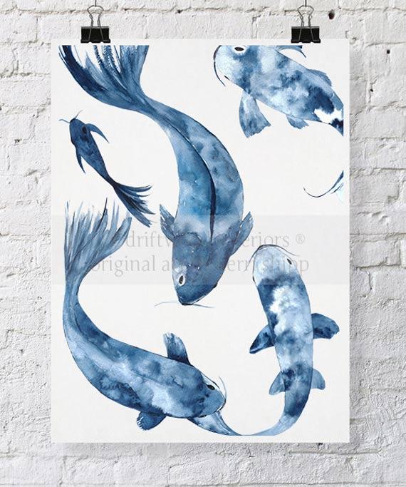 Koi I in Denim - Driftwood Interiors