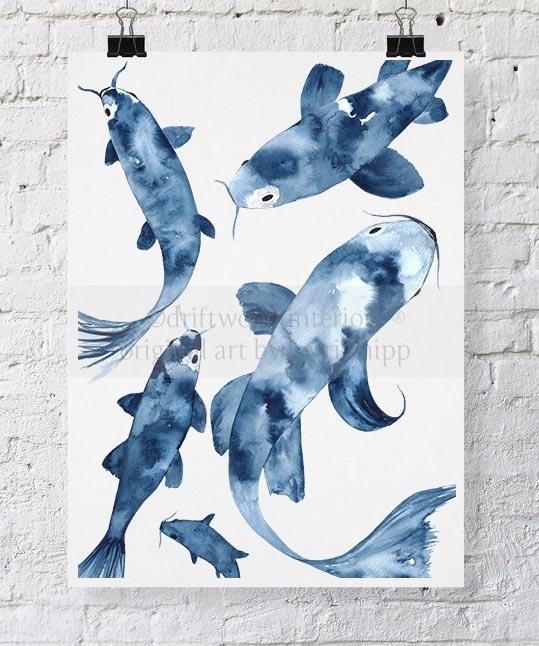 Koi III in Denim - Driftwood Interiors