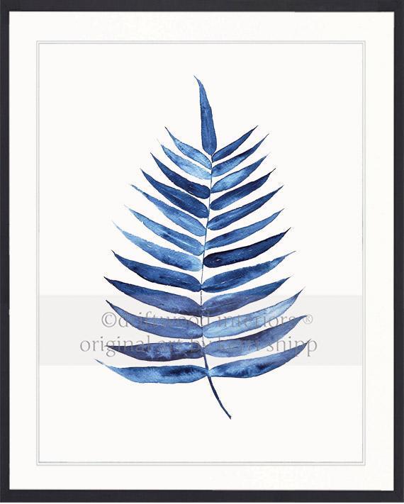 Palm Leaf in Denim - Driftwood Interiors