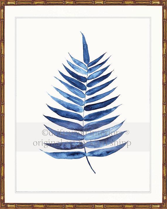 Palm Leaf in Denim - Driftwood Interiors