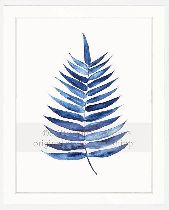 Palm Leaf in Denim - Driftwood Interiors