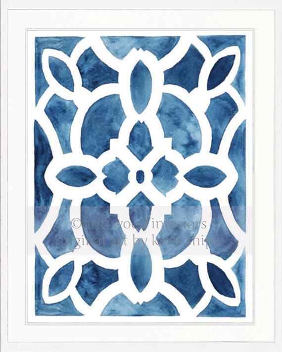 Parterre Garden Wall Art Print | Vendeuvre in Indigo - Driftwood Interiors