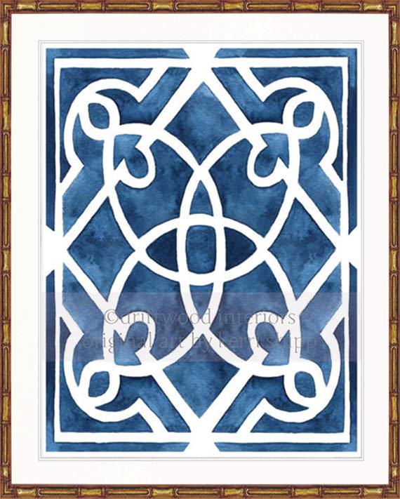 Parterre Gardens Wall Art Print | Belleville in Indigo